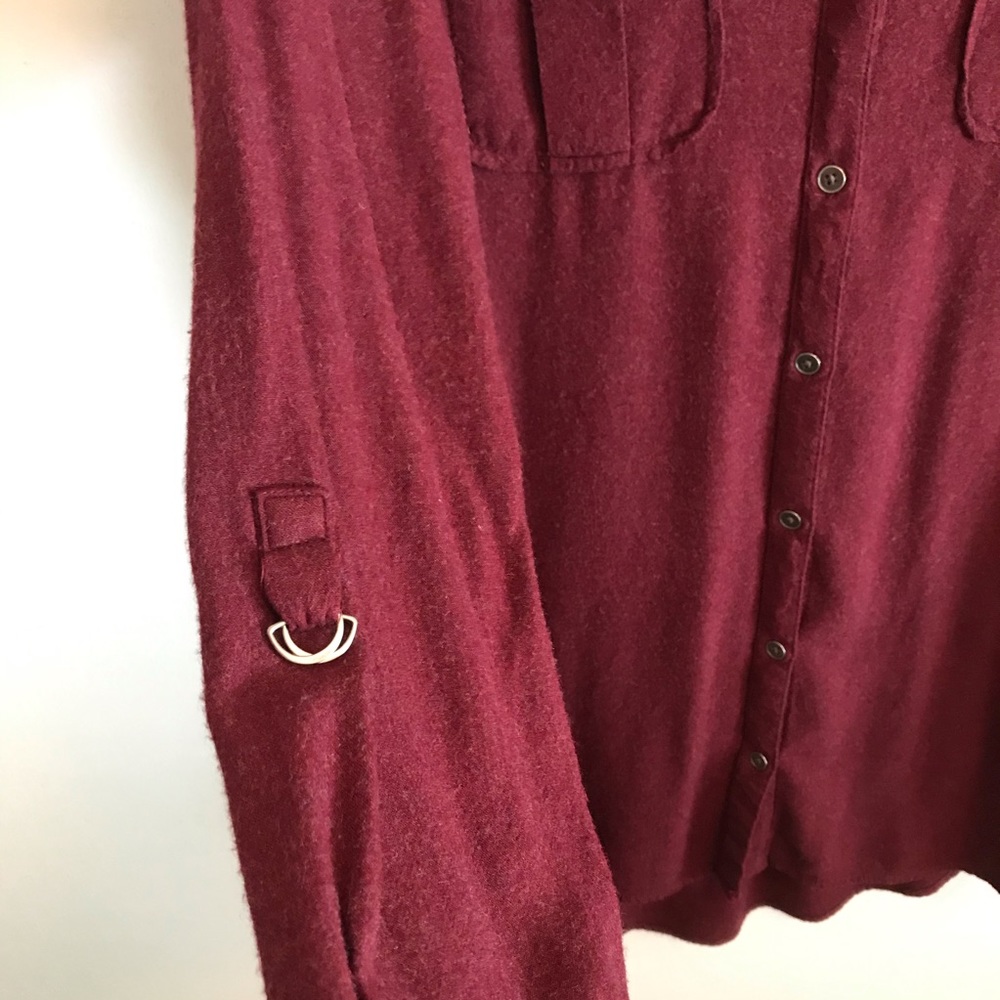 Cato Button Down Maroon Size Large - image 7